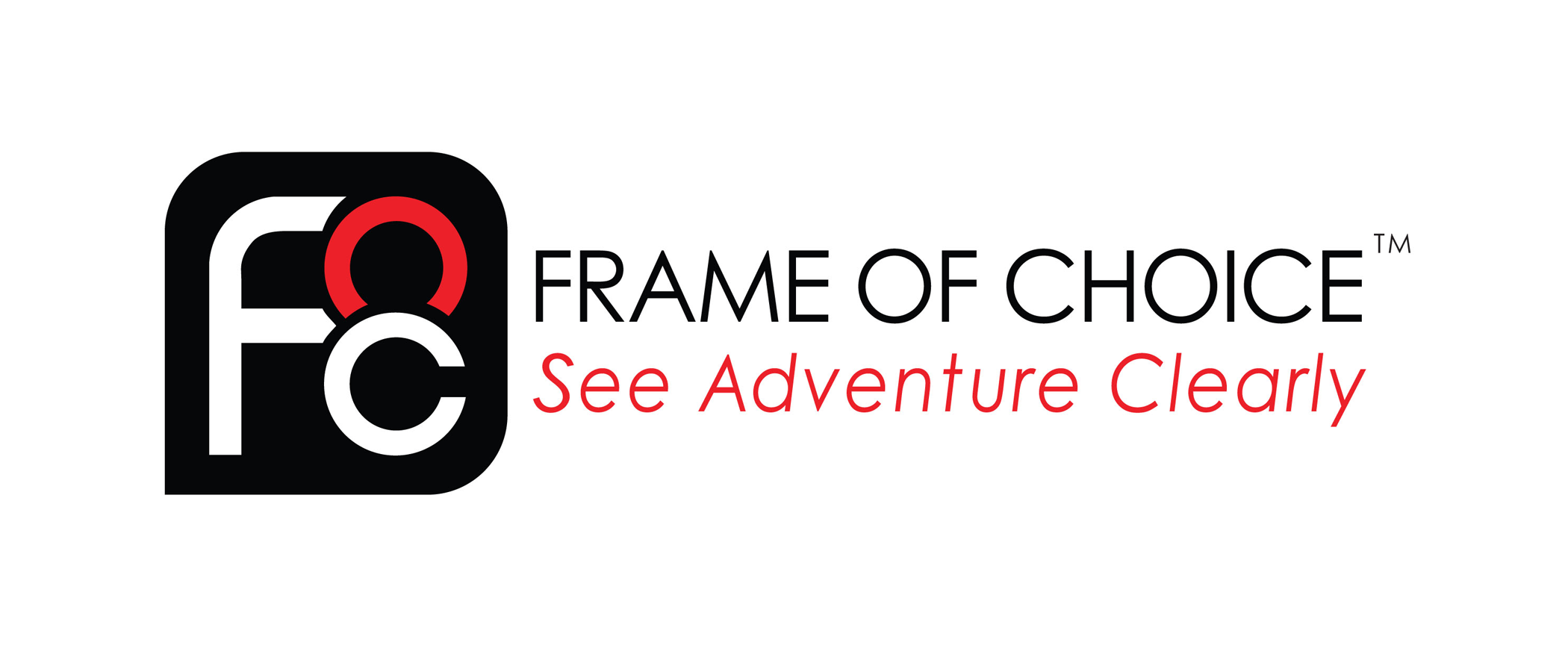 Frame of Choice logo with See Adventure Clearly tagline