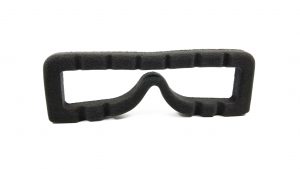 Square eyeglass-shaped singular piece of black foam.